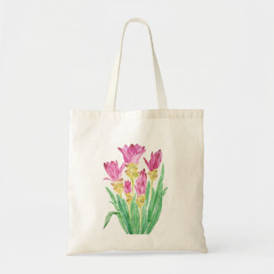 Bolso De Tela siam tulips acuarela