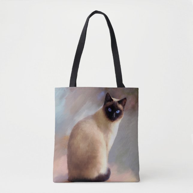 Bolso De Tela Siamese Cat 613 (Anverso)
