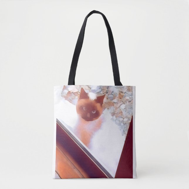 Bolso De Tela Siamese cat art (Anverso)