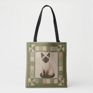 Bolso De Tela Siamese Cat Quilt Personalize