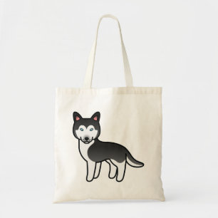 Bolso De Tela Siberian Husky Dog, Personalizado Blanco Y Negro