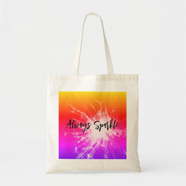 Bolso De Tela siempre brillante naranja morado rosa brillante mo (Frente)