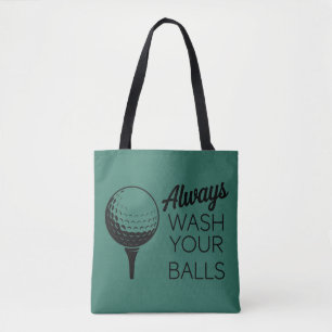 Bolso De Tela Siempre Lava Tus Bolas Dicho Divertido Golfista de