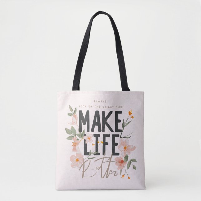 Bolso De Tela Siempre mire el lado brillante (Anverso)