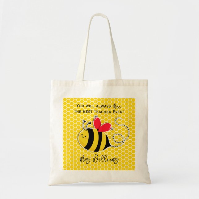 Bolso De Tela Siempre serás mi mejor profesor navidad. (Frente)