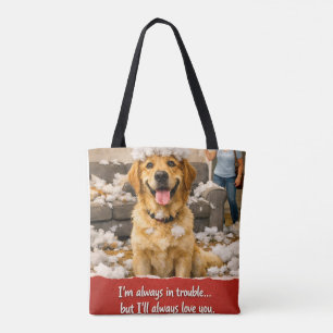 Bolso De Tela Siempre te amaré, divertido travieso golden retrie