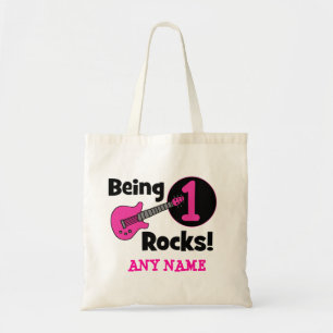 Bolso De Tela ¡Siendo rocas 1! con la guitarra rosada