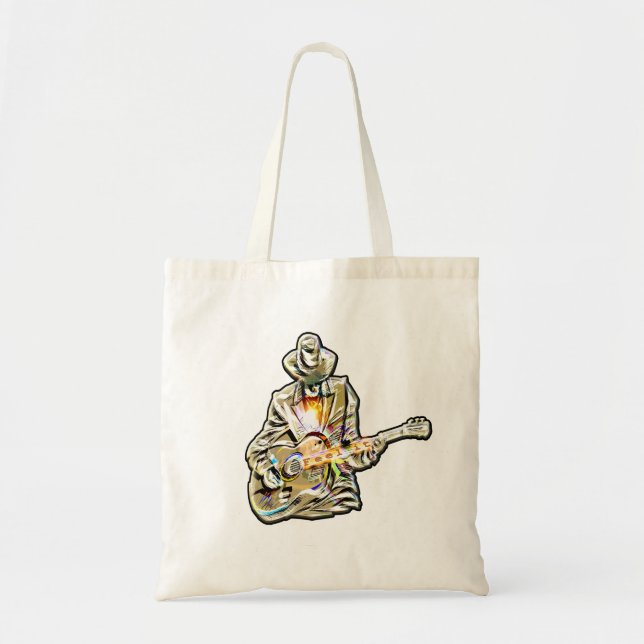 Bolso De Tela Sienta el Blues - Diseño artístico de guitarra (Frente)