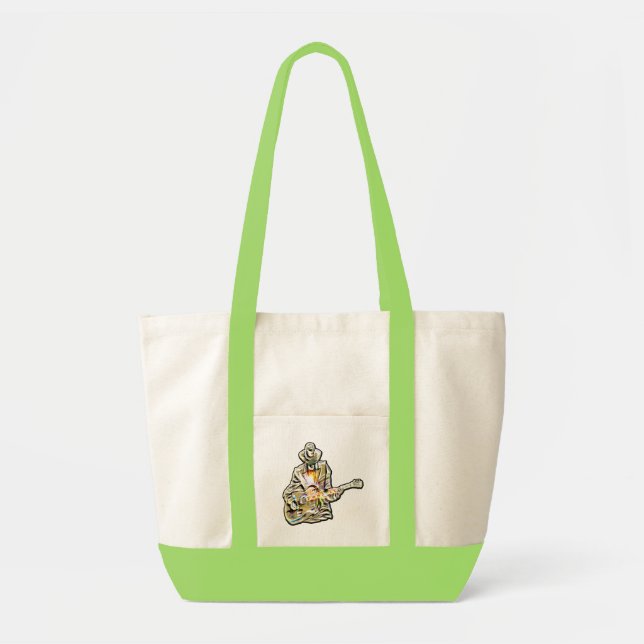 Bolso De Tela Sienta el Blues - Diseño artístico de guitarra (Frente)