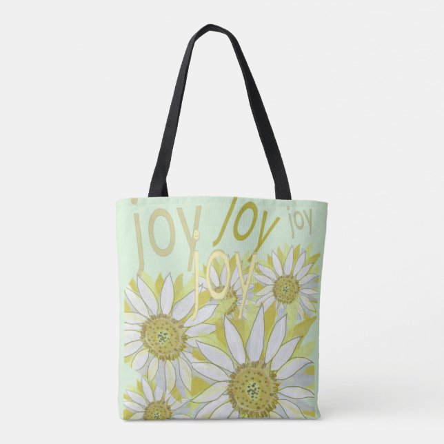 Bolso De Tela Siente la alegría natural celebrar flores (Reverso)