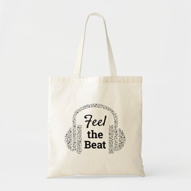 Bolso De Tela Siente los audífonos de música beat modernos (Frente)