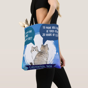 Bolso De Tela Siesta Existencial Gato Divertido Dormir Humor Cit