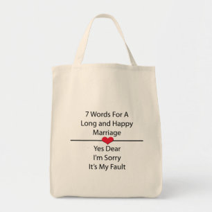 Bolso De Tela Siete palabras para un matrimonio largo y feliz