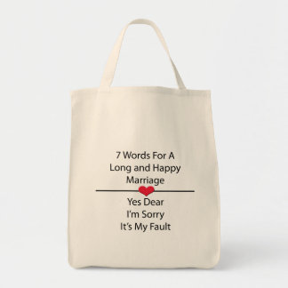 Bolso De Tela Siete palabras para un matrimonio largo y feliz