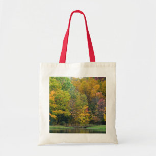 Bolso De Tela Siete Springs Fall Bridge II Paisaje de Otoño