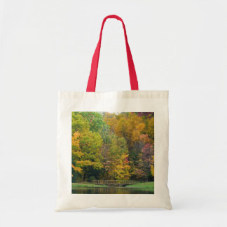 Bolso De Tela Siete Springs Fall Bridge II Paisaje de Otoño