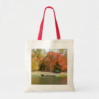 Bolso De Tela Siete Springs Fall Bridge III Paisaje de Otoño