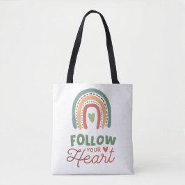 Bolso De Tela Siga su desi Inspirador del arco iris católico ret