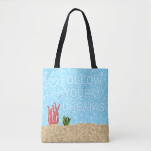 Bolso De Tela Siga su océano de las burbujas del corazón de lo