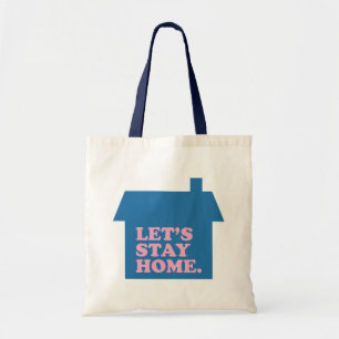 Bolso De Tela Sigamos en casa azul