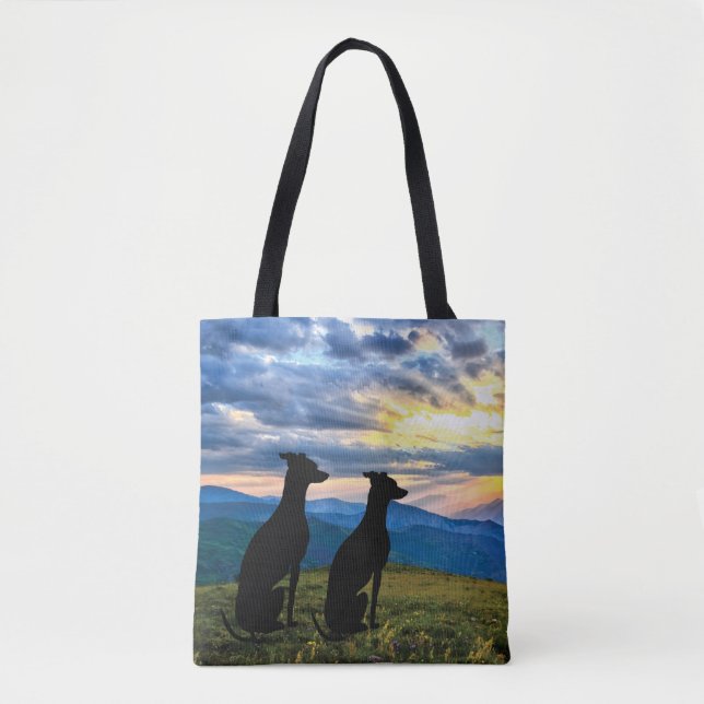 Bolso De Tela Sighthounds - Greyhound Sunset (Anverso)