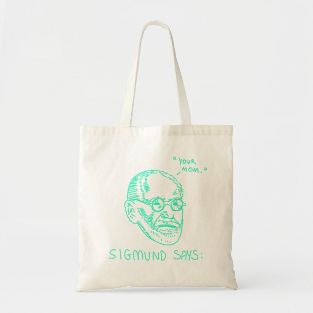 Bolso De Tela Sigmund dice - verde (Frente)