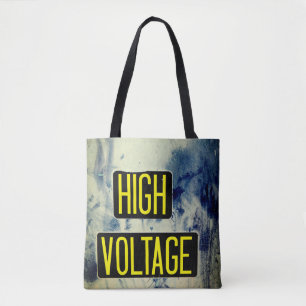 Bolso De Tela Signo de advertencia de alto voltaje - DIVERTIDO