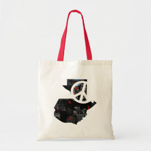Bolso De Tela Signo de la paz de moda de Guatemala con el mapa