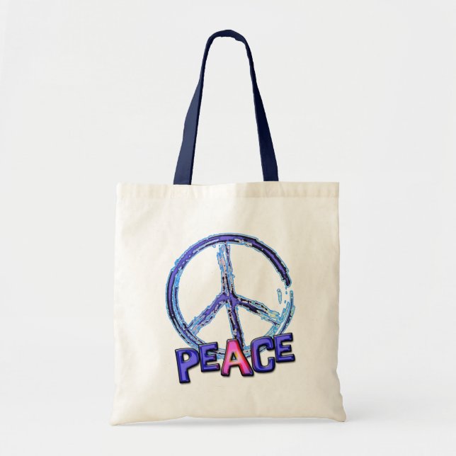 BOLSO DE TELA SIGNO DE LA PAZ RETRO (Frente)