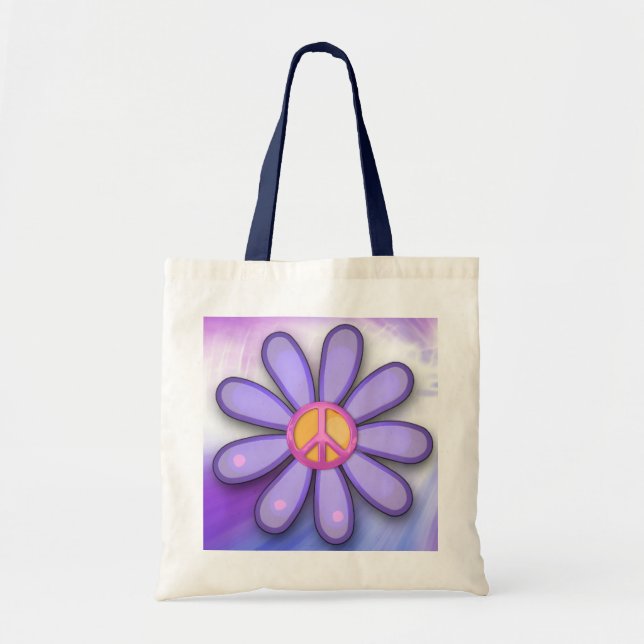 Bolso De Tela Signo de la paz rosado bonito (Frente)