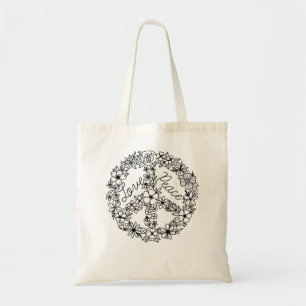 Bolso De Tela SIGNO DE PAZ AMO el disfraz de Halloween hippie de