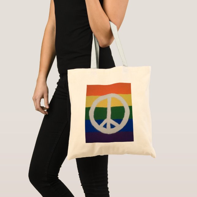 Bolso De Tela Signo de paz arcoiris (Anverso (producto))