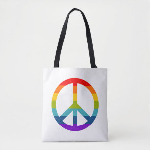 Bolso De Tela Signo de paz arcoiris