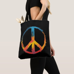 Bolso De Tela Signo de Paz Arcoíris