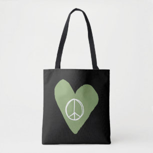 Bolso De Tela Signo de paz corazón