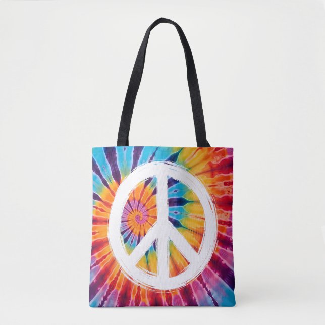 Bolso De Tela Signo de paz de tinte (Anverso)
