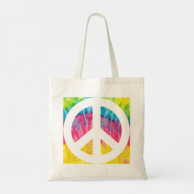 Bolso De Tela Signo de paz hippy Tote Bag (Reverso)
