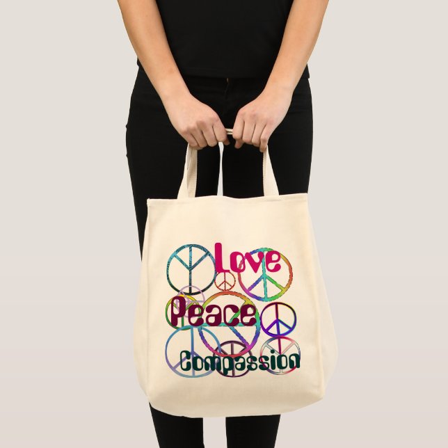 Bolso De Tela Signo de paz Patrón de hipster (Anverso (producto))
