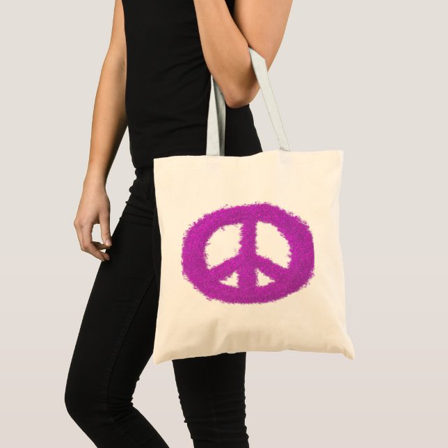 Bolso De Tela Signo de paz púrpura (Anverso (producto))