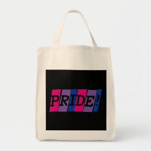 Bolso De Tela Signo de texto de orgullo de bisexuales