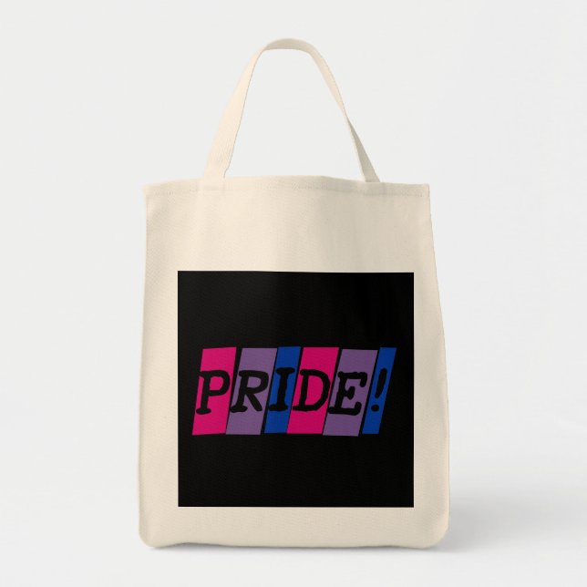 Bolso De Tela Signo de texto de orgullo de bisexuales (Frente)