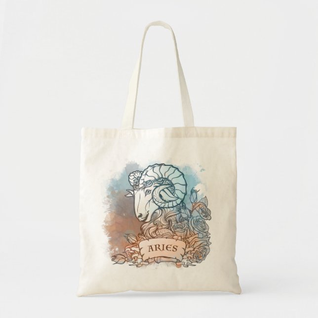 Bolso De Tela Signo estrella de Aries Zodiac (Frente)