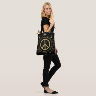 Bolso De Tela Signo místico de hippie Witchen Peace