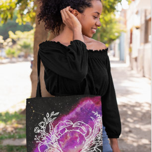 Bolso De Tela Signo zodiacal de Cáncer constelación rosa galaxia
