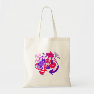 Bolso De Tela "Sigue Adelante" Groovy Dicho Colorido Retro