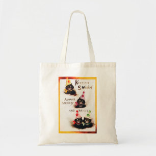 Bolso De Tela Sigue en Smilin, gato negro, Louis Wain