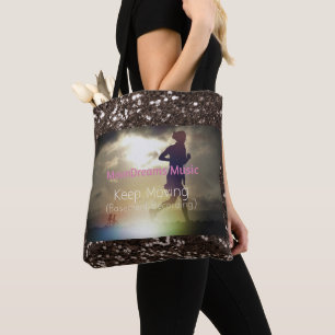 Bolso De Tela Sigue moviendo a Brown Faux Purpurina