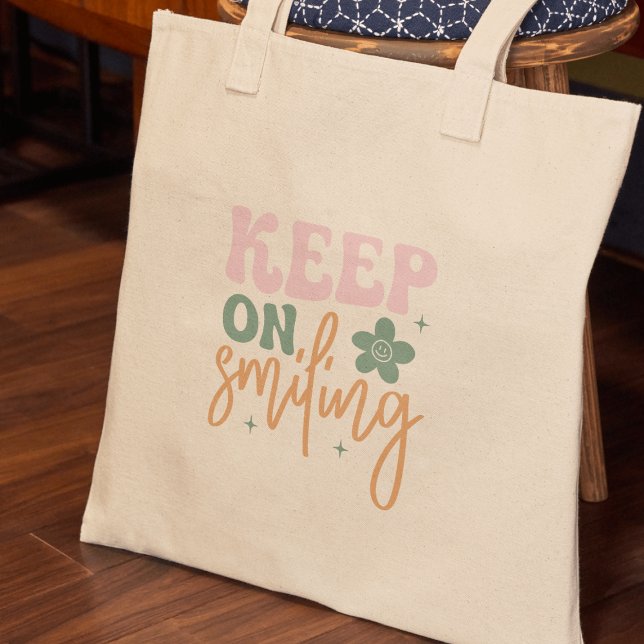 Bolso De Tela Sigue Sonriendo Cita Inspiradora (Subido por el creador)