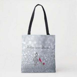 Bolso De Tela Sigue tus sueños, Brillante, Tacones, Llave de vio