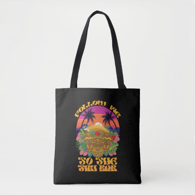 Bolso De Tela Sígueme Al Fiesta Luau De Tiki Bar (Anverso)